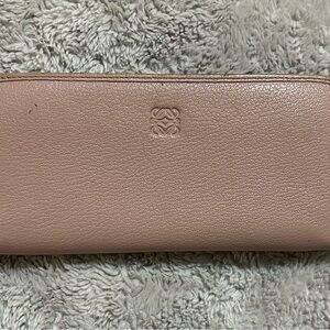 Loewe Mauve Leather Long Zip Wallet